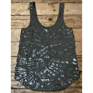 Express Women’s Size S Olive Green Sequin Top NWOT